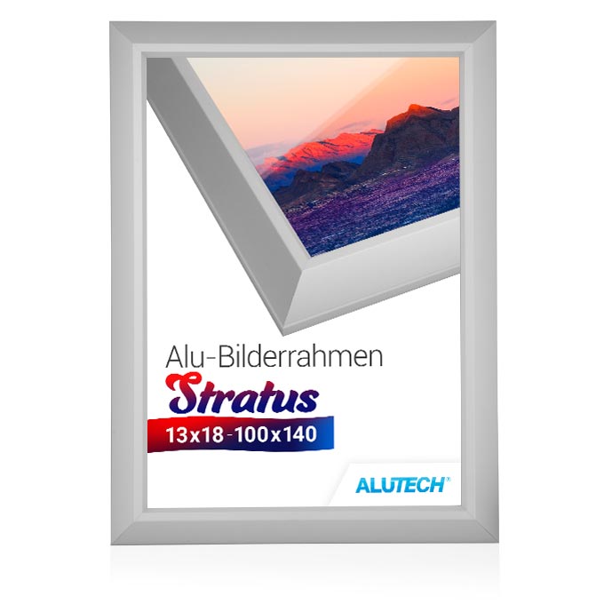 Alu-Bilderrahmen Stratus - silber matt - 20 x 30 cm - Bilderglas klar