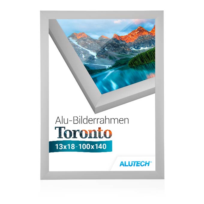 Alu-Bilderrahmen Toronto - silber matt - 20 x 30 cm - Polystyrol antireflex