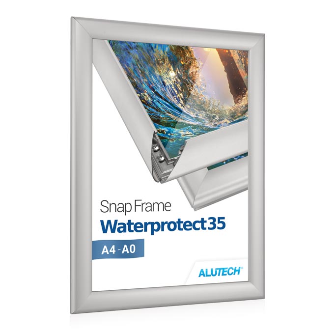 Klapprahmen Waterprotect 35 - silber matt - 21 x 29,7 cm (DIN A4) - Ecken Gehrung