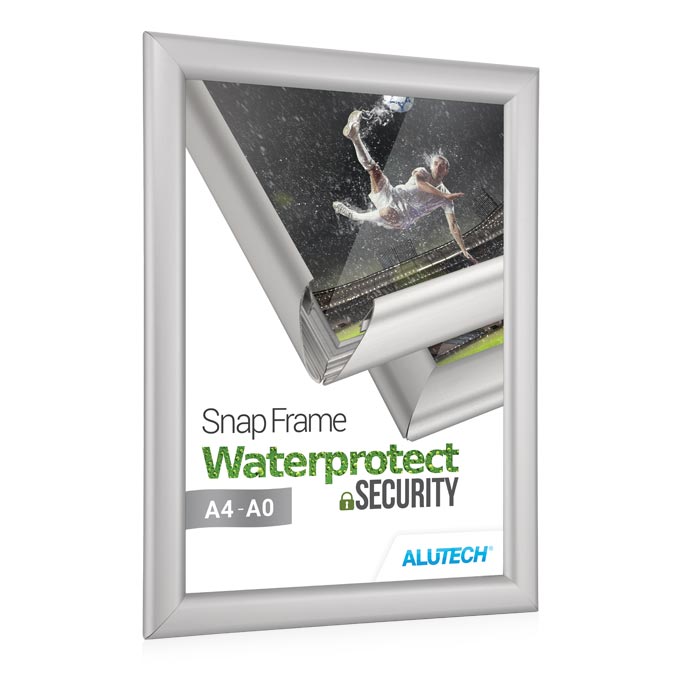 Klapprahmen Waterprotect Security - silber matt - 21 x 29,7 cm (DIN A4) - Ecken Gehrung