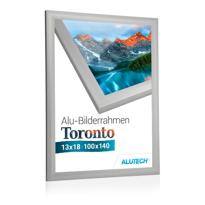 Alu-Bilderrahmen Toronto - silber metallic cross gebürstet - 29,7 x 42 cm (DIN A3) - Plexiglas® UV 100 matt