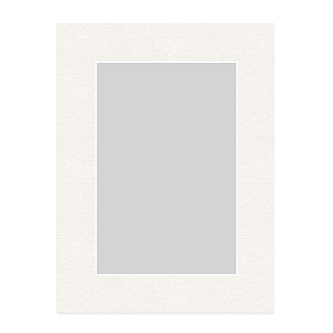White Core Schrägschnitt-Passepartout - strukturweiß - 70 x 100 cm - Ausschnitt nach Angaben