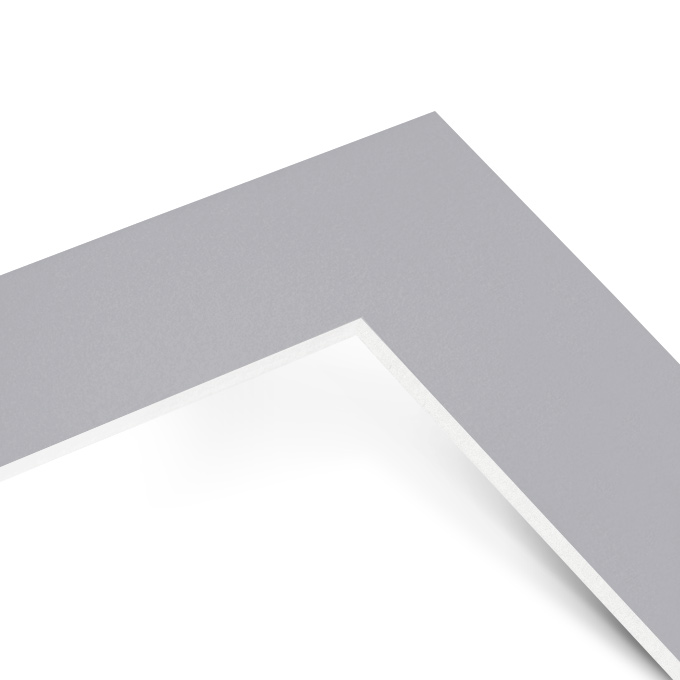White Core Schrägschnitt-Passepartout - taubengrau - 39 x 54 cm - Ausschnitt 35 x 50 cm