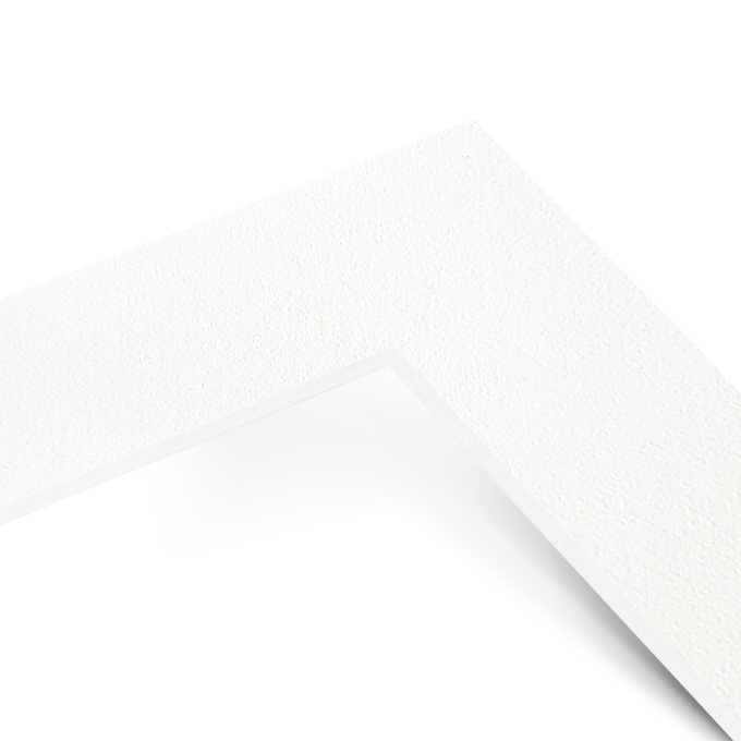White Core Schrägschnitt-Passepartout - texturweiß - 21 x 29,7 cm - Ausschnitt 14 x 14 cm