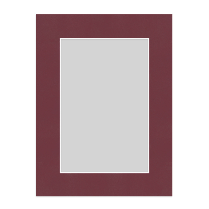 White Core Schrägschnitt-Passepartout - weinrot - 50 x 70 cm - Ausschnitt nach Angaben