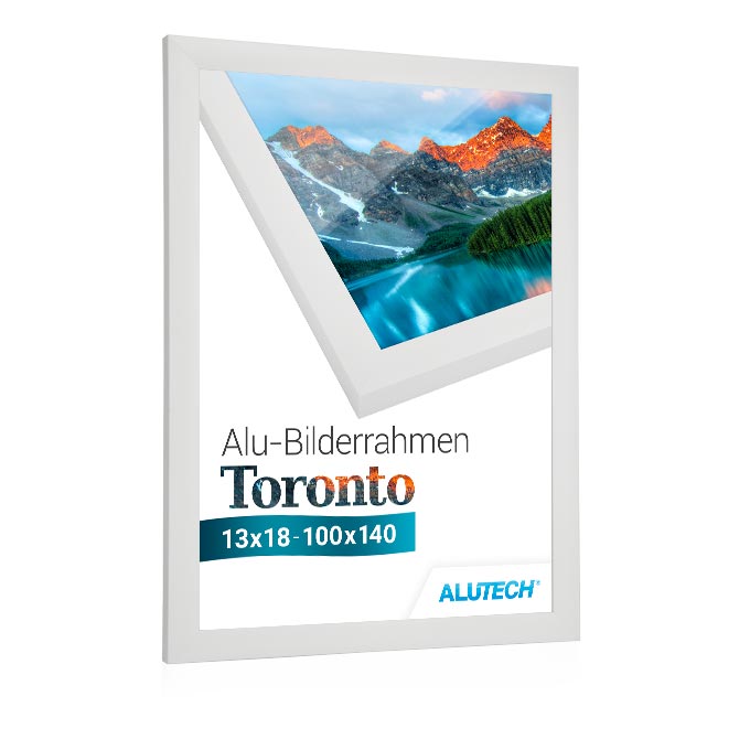 Alu-Bilderrahmen Toronto - weiß matt (RAL 9016) - 70 x 100 cm - Plexiglas® UV 100 matt