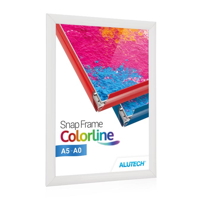 Klapprahmen Colorline - weiß matt (RAL 9016) - 84 x 118,9 cm (DIN A0) - Ecken Gehrung