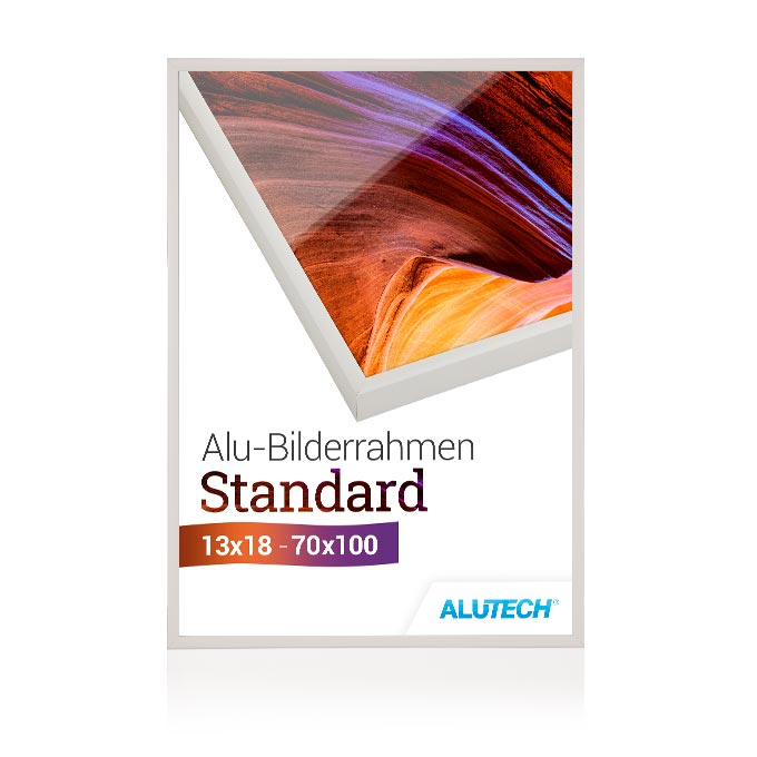 Alu-Bilderrahmen Standard - weiß matt (RAL 9016) - 18 x 24 cm - ohne Glas