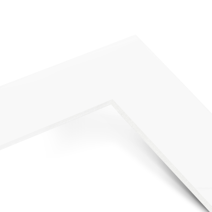 White Core Schrägschnitt-Passepartout - weiß - 30 x 40 cm - Ausschnitt nach Angaben