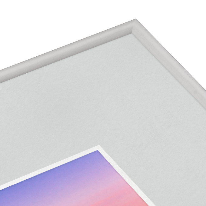 White Core Schrägschnitt-Passepartout - zementgrau - 50 x 60 cm - Ausschnitt nach Angaben